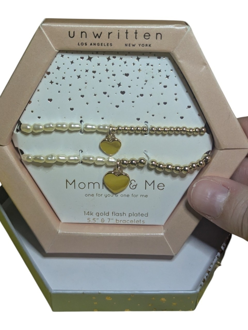 Unwritten Mom & Me Bracelet Set 14K Gold Flash Plated
